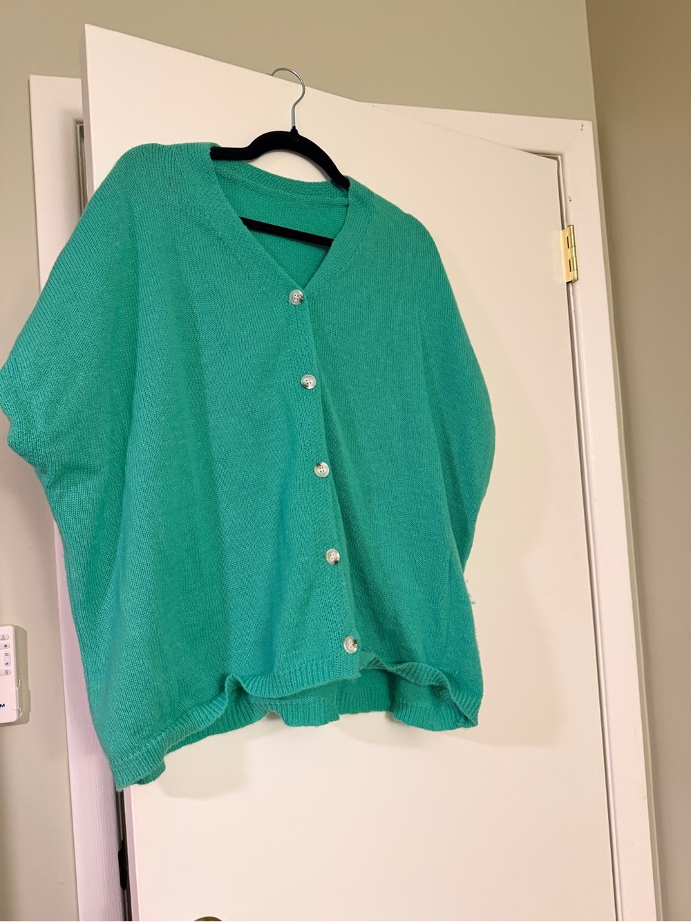 Green Button-Front Women's Sweater Cardigan
